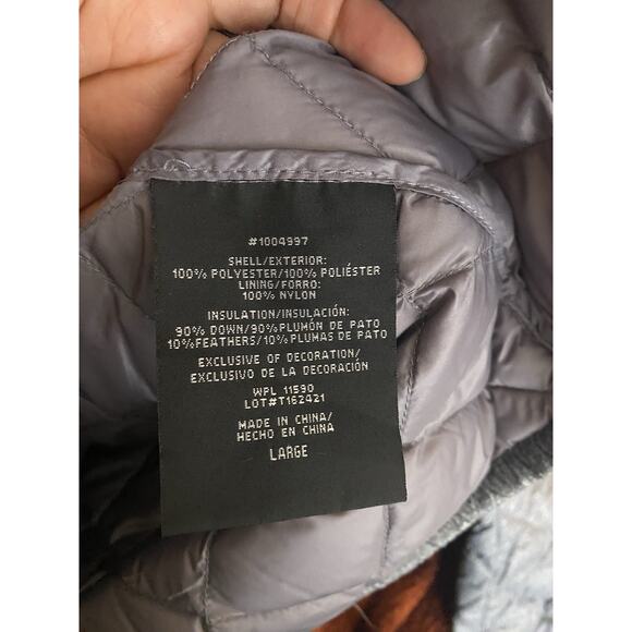 32 Degrees Heat Ladies Packable Ultra Light Down Jacket Gray Quilted Large - Picture 5 of 5